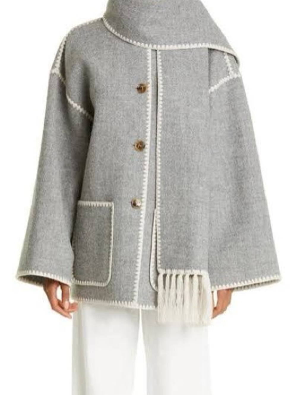 TOTEME embroidered wool-blend scarf jacket